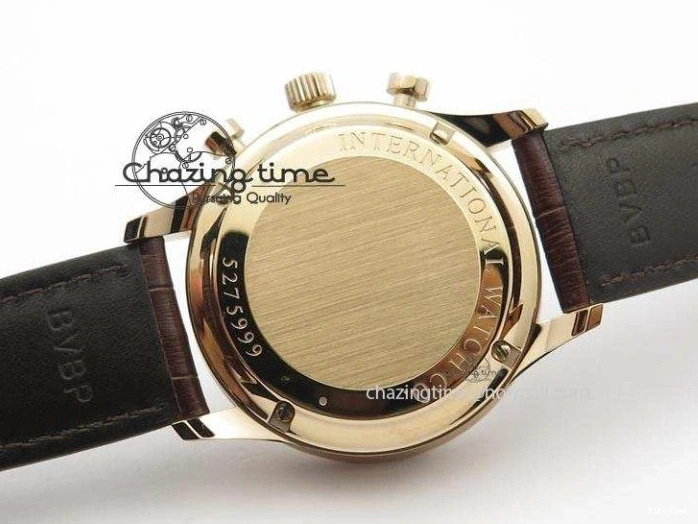 MIROTIME 0414 Portuguese IW371415 ZF 1:1 Best Edition RG Black dial On Brown Leather Strap A Modern 7286